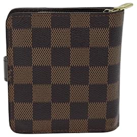 Louis Vuitton-LOUIS VUITTON Damier Ebene Cartera compacta con cremallera N61668 LV Auth yk11484-Otro