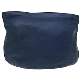 Loewe-LOEWE Anagram Clutch Bag Leather Navy Auth yk11390-Navy blue