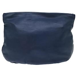Loewe-LOEWE Anagram Clutch Bag Leather Navy Auth yk11390-Navy blue