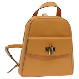 Céline-CELINE Backpack Leather Orange Auth 69872-Orange