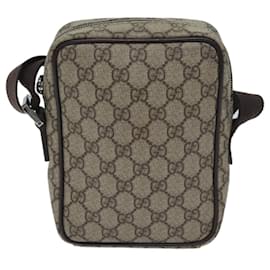 Gucci-GUCCI GG Canvas Shoulder Bag PVC Beige Auth mr004-Beige