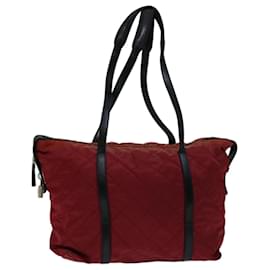 Prada-PRADA Quilted Shoulder Bag Nylon Red Auth yk11392-Red