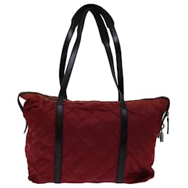 Prada-PRADA Quilted Shoulder Bag Nylon Red Auth yk11392-Red