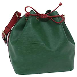 Louis Vuitton-Bolsa de ombro LOUIS VUITTON Epi Petit Noe bicolor verde vermelho M44147 Autenticação de LV 69465-Vermelho,Verde