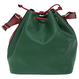 Louis Vuitton-Bolsa de ombro LOUIS VUITTON Epi Petit Noe bicolor verde vermelho M44147 Autenticação de LV 69465-Vermelho,Verde