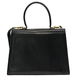Salvatore Ferragamo-Salvatore Ferragamo Hand Bag Leather 2way Black Auth 69971-Black