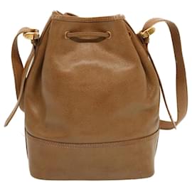 Loewe-LOEWE Anagram Shoulder Bag Leather Brown Auth yk11412-Brown