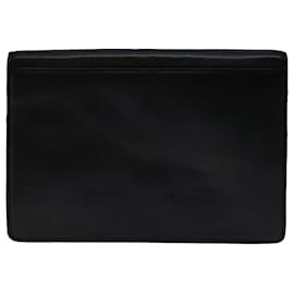 Givenchy-GIVENCHY Clutch Bag Leather Black Auth bs13297-Black