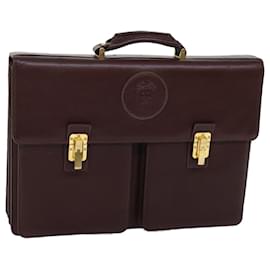 Gianni Versace-Gianni Versace Business Bag Leather Brown Auth bs12590-Brown