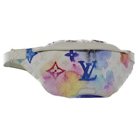 Louis Vuitton-LOUIS VUITTON Monogram Water Color Discovery Bum Bag White M45759 LV Auth 70121A-White