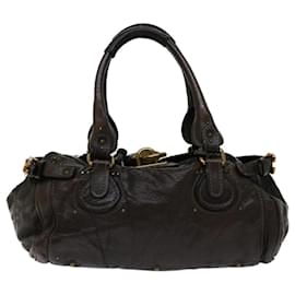 Chloé-Chloe Paddington Shoulder Bag Leather Brown Auth 69741-Brown
