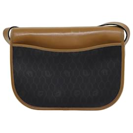 Christian Dior-Christian Dior Honeycomb Canvas Shoulder Bag PVC Leather Black Auth yk11421-Black