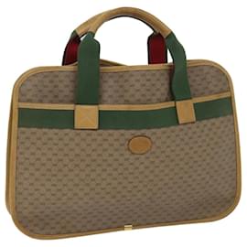 Gucci-GUCCI Micro GG Supreme Web Sherry Line Hand Bag PVC Beige Red Green Auth ti1591-Red,Beige,Green