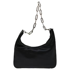 Gucci-GUCCI Chain Shoulder Bag Leather Black 001 3873 001998 Auth ep3779-Black