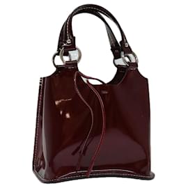 Bally-BALLY Hand Bag Enamel Red Auth bs12846-Red
