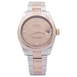 Rolex-Rolex “Datejust” steel watch, Rose gold, diamants, pink mother-of-pearl.-Other