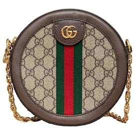 Gucci-Gucci Ophidia GG Supreme Crossbody Bag-Brown