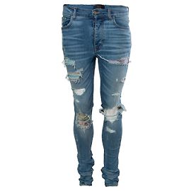 Amiri, Vaqueros biker desgastados azules Azul