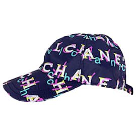 Chanel-Boné de beisebol preto com logotipo CC em grafite.-Multicor