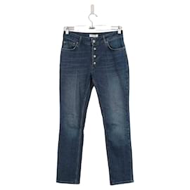 Anine Bing-Jeans justos de algodão-Azul