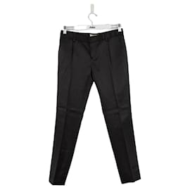 Saint Laurent-Slim-fit silk pants-Black