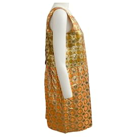 Autre Marque-Marni Gold / Robe sans manches en lurex orange-Doré
