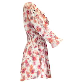 Autre Marque-IRO Blanc / Mini-robe smockée à fleurs rouge Multi Showoff-Multicolore