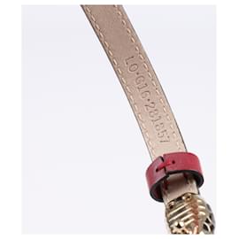 Bulgari-Bvlgari Serpenti Bracelet en cuir rouge émaillé en métal doré-Rouge