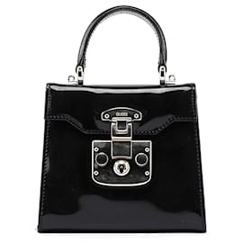 Gucci-GUCCI Mini bags Patent leather Black Lady Lock-Black