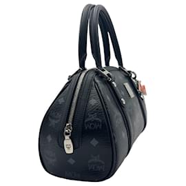 MCM-MCM handbag Boston Bag Black Bag Heritage Tote Bag Logo-Black