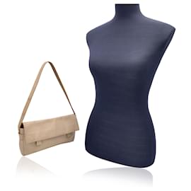 Fendissime-Vintage Beige Leather Sleek Shoulder Bag-Beige