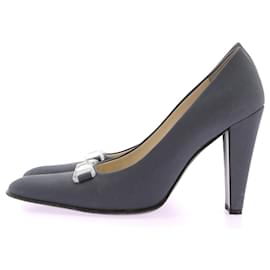 Prada-PRADA Tacones T.UE 38 Cuero-Gris