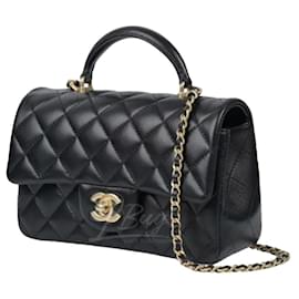 Chanel-Asa de la bolsa de solapa-Black