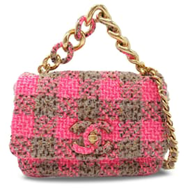 Chanel-Chanel Pink Mini Tweed 19 Flap-Pink