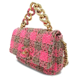 Chanel-Chanel Mini Tweed Rosa 19 Aba-Rosa