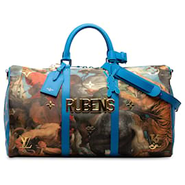 Louis Vuitton-Coleção Louis Vuitton Blue x Jeff Koons Masters Rubens Keepall Bandouliere 50-Azul