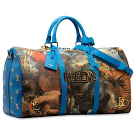 Louis Vuitton-Coleção Louis Vuitton Blue x Jeff Koons Masters Rubens Keepall Bandouliere 50-Azul