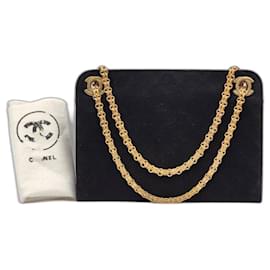 Chanel-Bolsa de ombro de pano com corrente Chanel Mademoiselle Bijoux-Preto