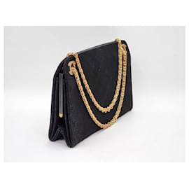 Chanel-Bolso de hombro de tela con cadena Chanel Mademoiselle Bijoux-Negro