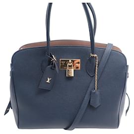 Louis Vuitton-LOUIS VUITTON MILLA MM HANDBAG53948 BLUE LEATHER BANDOULIERE HAND BAG-Blue