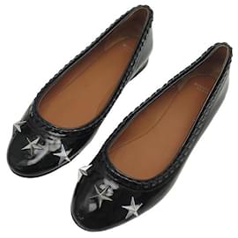 Givenchy-NEW GIVENCHY SHOES 39 PATENT LEATHER BALLERINA FLATS + LEATHER SHOES BOX-Black