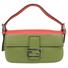 Fendi-NEUF BIJOU SAC A MAIN MINIATURE FENDI BAGUETTE NANO 7AR411 CUIR JEWEL BAG-Orange