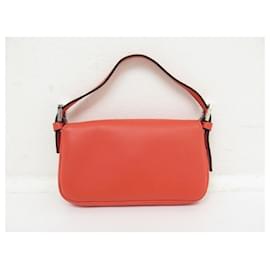 Fendi-NEUF BIJOU SAC A MAIN MINIATURE FENDI BAGUETTE NANO 7AR411 CUIR JEWEL BAG-Orange
