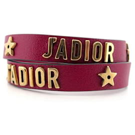 Christian Dior-NEUF BRACELET DIOR DOUBLE TOUR J'ADIOR 16/18 CUIR ROUGE RED LEATHER STRAP-Rouge