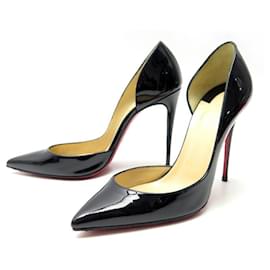 Christian Louboutin-ZAPATOS CHRISTIAN LOUBOUTIN IRIZA 100 3130524 38 Bombas de charol-Negro