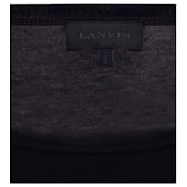 Lanvin-T-Shirt Basique Lanvin en Coton Bleu Marine-Bleu