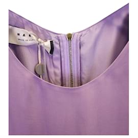Marni-Marni Sleeveless Shift Dress in Purple Crepe Gazar-Purple