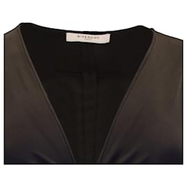 Givenchy-Givenchy V-neck Draped Top in Black Viscose-Black