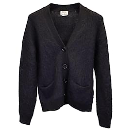 Acne-Acne Studios Buttoned Sweater in Black Wool-Black