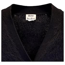 Acne-Acne Studios Buttoned Sweater in Black Wool-Black
